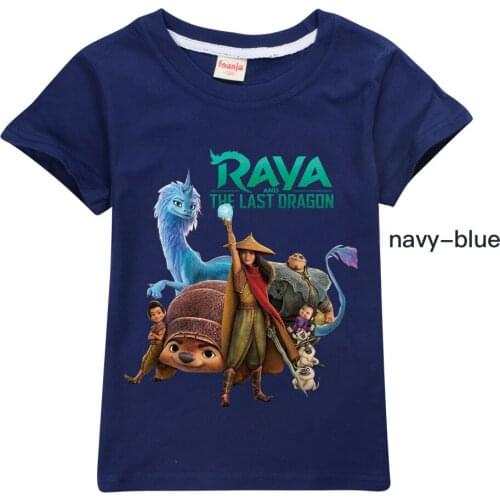 2021Kids Girl boys cute Raya and The Last Dragon TShirt Summer Baby Tops Toddler Clothes Short Sleeve T-shirts Children Clothing