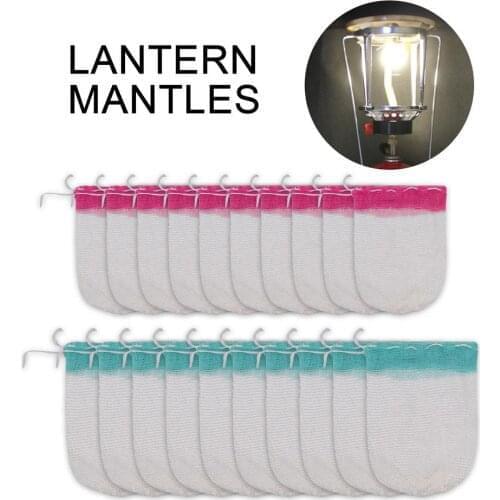 10pcs Gauze Mesh Camping Gas Lantern Mantles Light Lamp Mantle Non-Radioactive Safe Outdoor Tools Camping Accessories