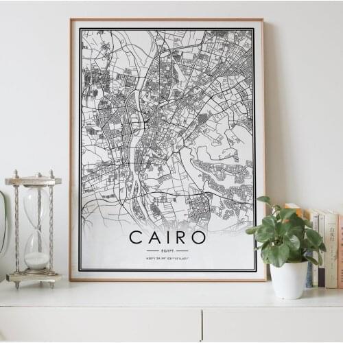 CAIRO city map Nordic Living Room Decoration Canvas Poster Modern Home Decor Art Print Painting
