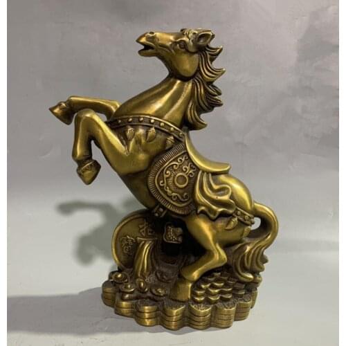 China brass archaize recruit wealth horse crafts statue