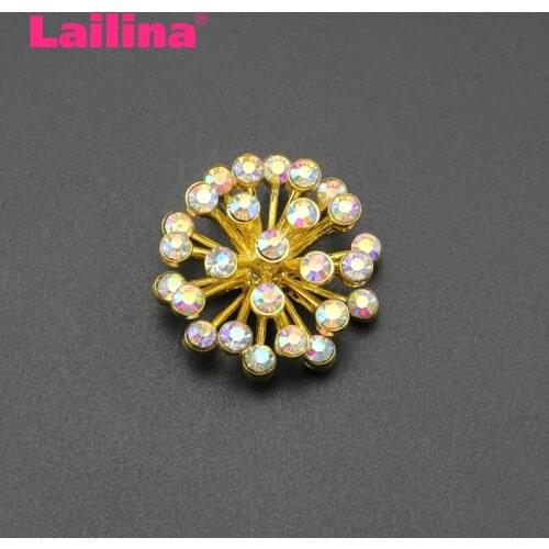 Crystal Rhinestone Sunflower Flower Buttons Embellishments 26mm Free Shipping