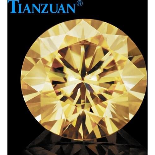 3mm to 12mm yellow color Round Brilliant cut moissanite loose gems stone