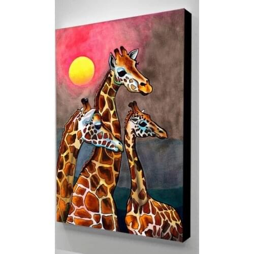 Modular Pictures Three Giraffe Canvas Cute Prints Cartoon Painting Cool Wall Art Poster Home For Living Room Decoration No Frame