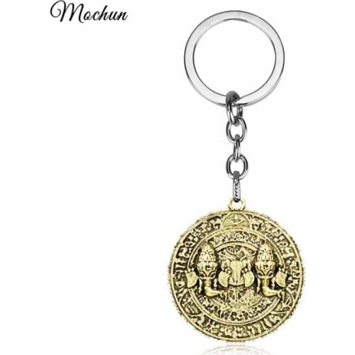 MQCHUN New Game Jewelry PS4 Uncharted The Lost Legacy Keychain Metal Key Ring Chain Holder Gold Coin Vintage Pendant Chaveiro