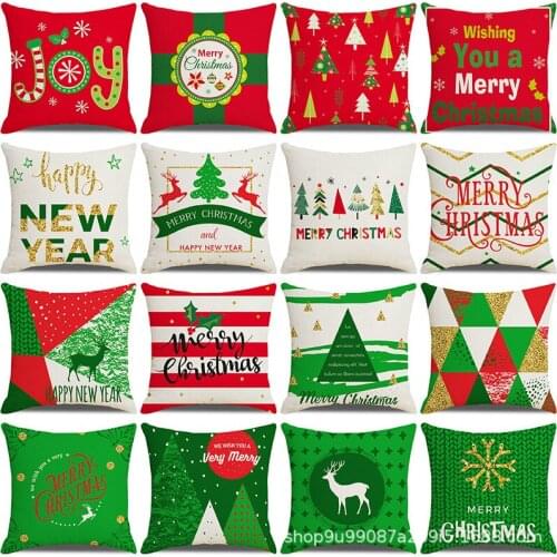 Cartoon Christmas Christmas Tree Personalized Letter Design Pillowcase Pillowcase Cushion Cover Home Decoration