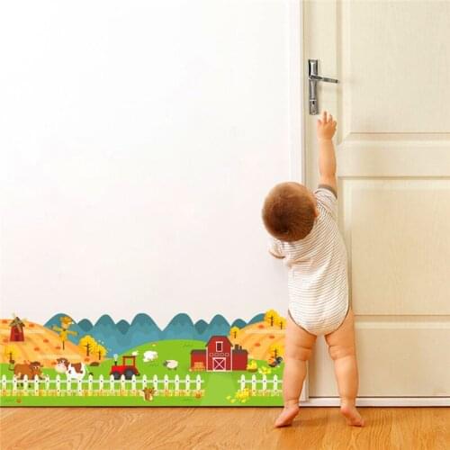 Cartoon rural farmhouse style baseboard wall stickers home decor living room kids room pvc wall decals art diy mural wallpaper