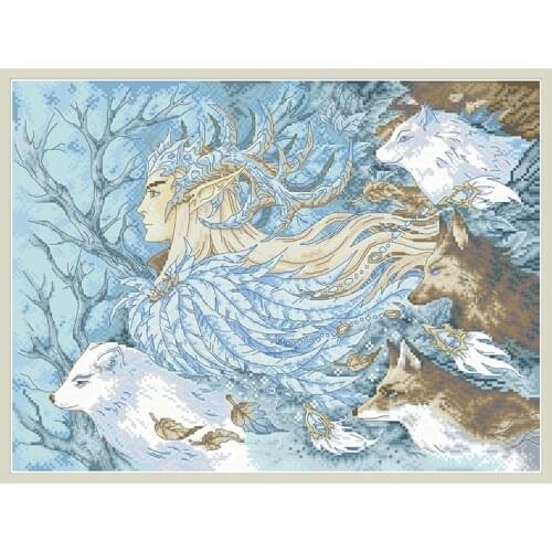 The Prince and The Wolves Cross Stitch Patterns Embroidery Kits Needlework Sets 11CT 14CT Diy Handmade Craft Home Decor Painting