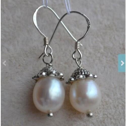 New Favorite Pearl Earrings AA 8-9MM White Natural Freshwater Pearls Earring 925 Sterling Silver Fine Jewelry Nice Women Gift