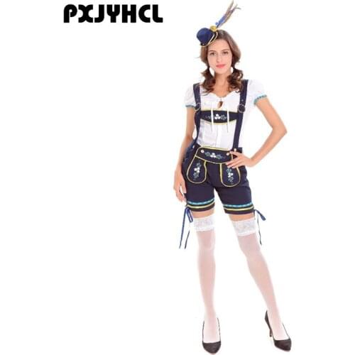 Women Oktoberfest Costume Sexy Beer Carnival Party Dance Clothes Bavarian Octoberfest Festival Adult Fancy Waiter Maid Cosplay