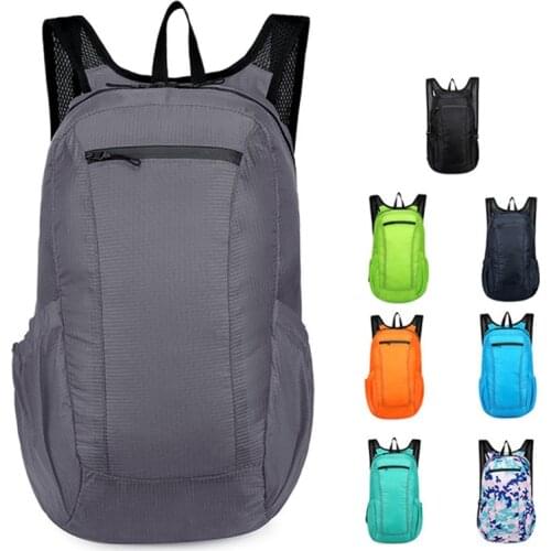 Outdoor Pure Color Light Folding Backpack Large Capacity Lightweight Foldable Bag Hiking Travel Camping Mountaineering Package