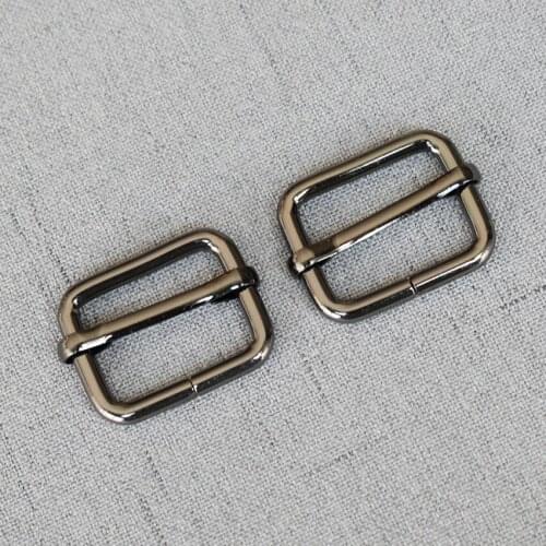 Gun Black 1 piece 25mm Metal Slider Adjustable Buckle Coat Web Strap Adjustable Harness DIY Bags Leathercraft Accessory
