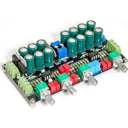 Preamplifier Board Audio Preamp NE5532 / LM4562 / OPA2604AQ Bass Treble Tone Conrtol LM317 LM337 Stereo Pre Amplifier
