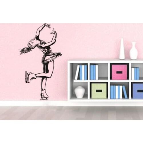 Figure Skater Soprt Wall Stickers Girl Bedroom Decoration Removable Art Murals Home Decor Wall Decals Poster