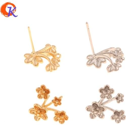 Cordial Design 30Pcs 12*14MM Jewelry Accessories/DIY Earrings Making/Flower Shape/Genuine Gold Plating/Hand Made/Earrings Stud