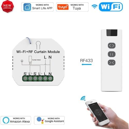 WiFi RF Smart Curtain Module Switch Wireless APP Remote Control Electric Roller Shutter Motor Work For Alexa Google Home