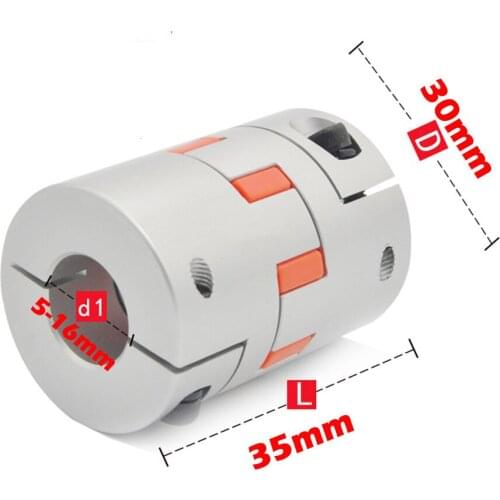 Shaft Coupler D30L35 D30L40 Jaw Plum Flexible Connector 5mm To 16mm 5/6/7/8/9/10/11/12/13/14/15/16mm Screw Coupling Motor CNC 3D