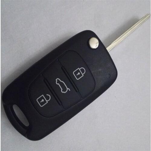 DAKATU Car Key Replacement Case For Hyundai I30 IX35 Flip Folding Remote Key Case Blank Cover 3 Buttons WITH LOGO