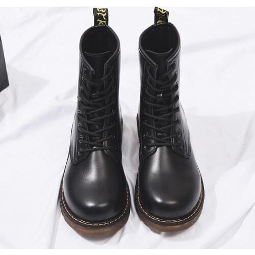 2020 Winter New Women Fashion Martin Boots Plush Lining Warm Oxford Sole British Style Casual Motorcycle Boots
