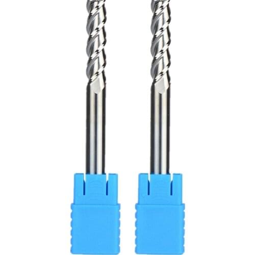 2Pcs Carbide End Mill For Aluminum 10mm CNC tool screw cutter Cutting Dia 3-Flu