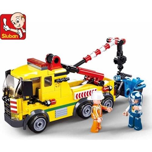 205Pcs Maintenance Crane Vehicle Car Model Bricks City Breakdown Rescue Building Blocks Sets Kit Educational Toys for Children
