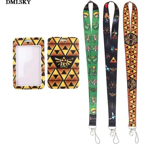 24pcs/lot MD124 DMLSKY Cartoon Id Card Holders Case Mobile Phone Straps Key Badge USB Holders Neck Rope Lanyard with Keyring