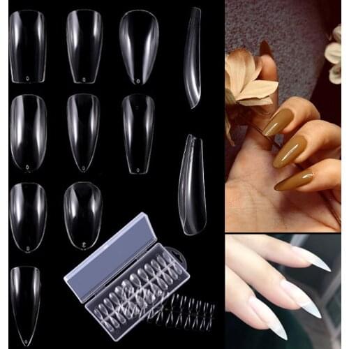 240pcs High-quality Non-marking Full Coverage French False Nail Technology Press on Nails Coffin Nail Salon Professional Tools