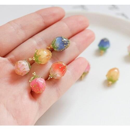 6pcs Korean fashion Fresh Resin Epoxy Rose Gold Foil Belt earrings for women DIY Handmade Ear Jewelry Earring Material Fitting