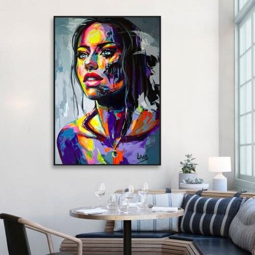 Abstract Colorful Woman Canvas Painting Printing Poster Pictures Wall Art Bedroom Living Room Home Decoration Unframed