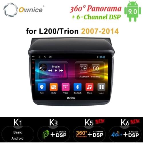 Ownice 9''Android 10 Car Audio carplay dvd GPS Player Navi 8 Core DSP 360 Panorama Optical FOR MITSUBISHI L200 Trion 2007- 2014