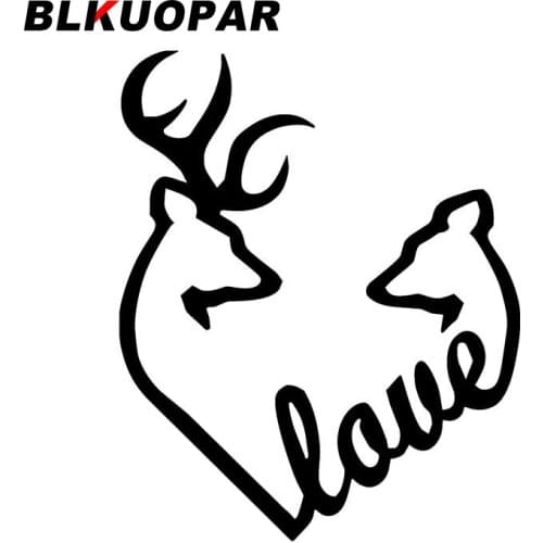 BLKUOPAR for Browning Buck and Doe Love Heart Car Stickers Sunscreen Personality Decals Waterproof Vehicle Windows Decor