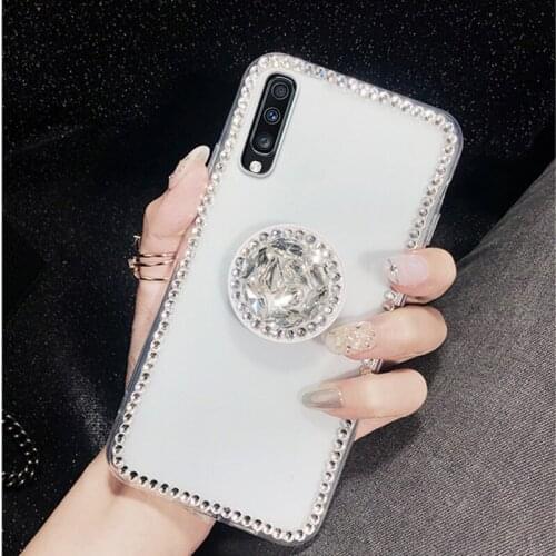 Diamond Case for Samsung Galaxy A70 A41 A51 A12 S20 FE S21 Ultra Samsung J2 Pro J3 J4 J6 Plus Glitter Ring Kickstand Case