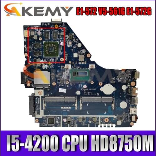 For Acer E1-572 V5-561G E1-572G Laptop Motherboard V5WE2 LA-9531P With I5-4200 CPU HD8750M GPU 100% Fully Tested