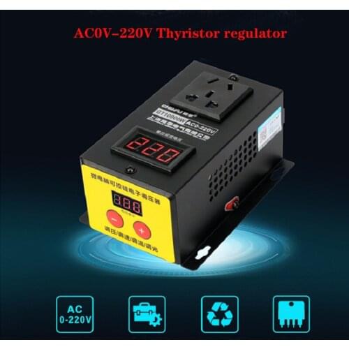 AC 220V 10000W SCR Electronic Voltage Regulator Temperature Speed Adjust Controller Dimming Dimmer Thermostat