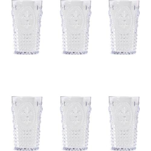 EWs Acrylic Transparent Long Cup 3 Cup + 3 Cup Gift