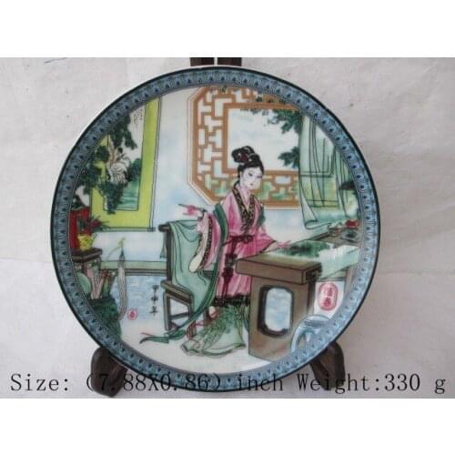 Exquisito antiguo China clásico sueño de mansiones Rojas plato de porcelana de carácter