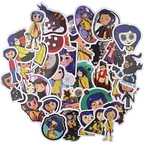 JF916 35pcs/set Halloween Stickers Horror Films Stickers For Children On The Laptop Fridge Phone Skateboard Suitcase Stickers