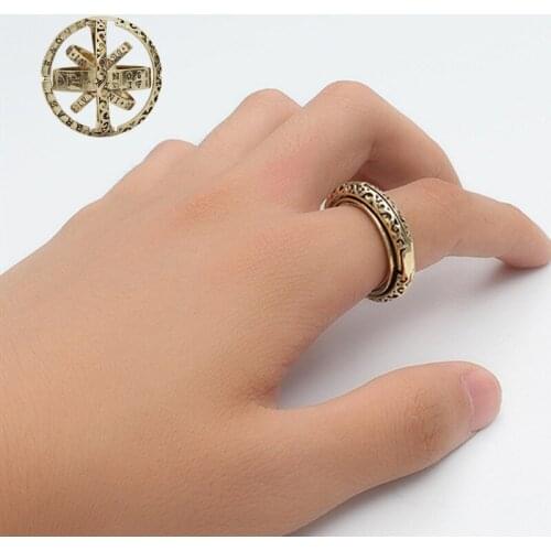 Retro Astrosphere Ball Ring German Spherical Flip Deformation Universe Ring Couple Creative Ring Women Men Fashion Couple Gift