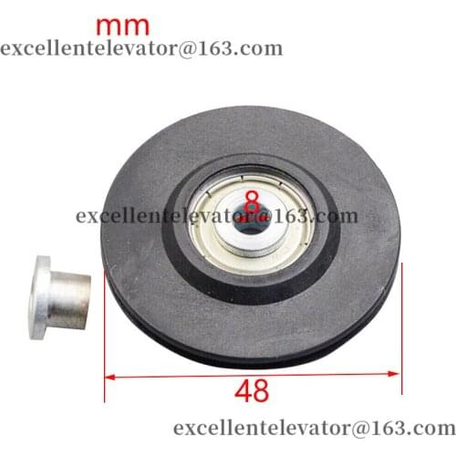 Elevator Door Wire Rope Wheel 48x5x608Z With Axle OD48mm W5mm Bearing 608 Use for Kone