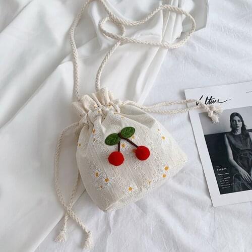 Small bag 2020 new crossbody bag female lace wild ins Sen system small fresh art woven bag shoulder bucket bag female