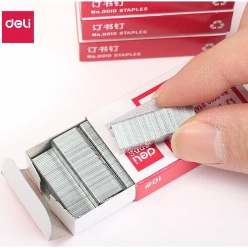 Deli 0010 Small Staples 10# 10/6 Staples 1000 / Box Office Supplies Stainless Steel Nails 20 Boxes 12 Sheets Thickness