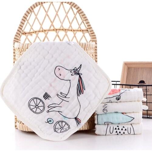 Pure Cotton Small Square Cute Towel Wash Face Children Handkerchief Cartoon Baby Stuff Towels Baby Stuff for Newborns Handdoeken