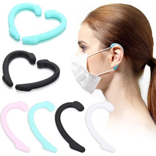 Fashion 1 pair Face Mask Ear Hooks Adjustable Anti-slip Earmuffs Mask Ear Protection Grips Extension Hook Masks DIY Buckle