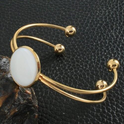 Fashion Stainless Steel Jewelry Simple Bangle Bracelet Gold Color Hot For Women Gift BDNZADCA