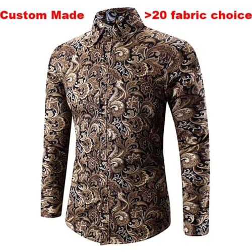 Mens Paisley Dress Shirts Pattern Shirt Custom Made Men Floral Dress Shirt,Black Purple Red Paisley Patterned Shirt