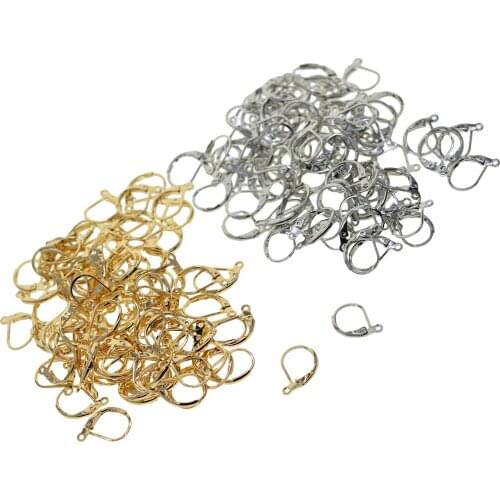 Wholesale French Earring Wire Ear clip Hook D oval Leverback Open Loop Dangle Charm DIY Making findings silve KC gold
