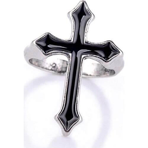 Personality Retro Cross Mens Ring Creative Snake Rattan Bramble Opening Rings Adjustable Stylish Jewelry