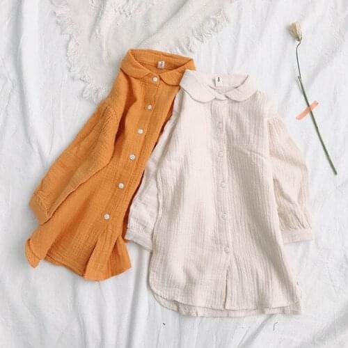 2 3 4 5 6 Years Girls Long Sleeves Shirts Autumn Casual Korean Solid Kids Clothing Toddler Baby Tops New Arrival Girls Clothes T