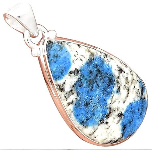 Lovegem Genuine K2 Blue PENDANT 925 Sterling Silver, 40.9 mm, AP3586