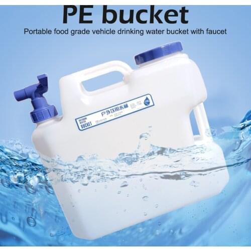 10L 15L Portable Water Container with Faucet + 2 Handles for Camping Picnic