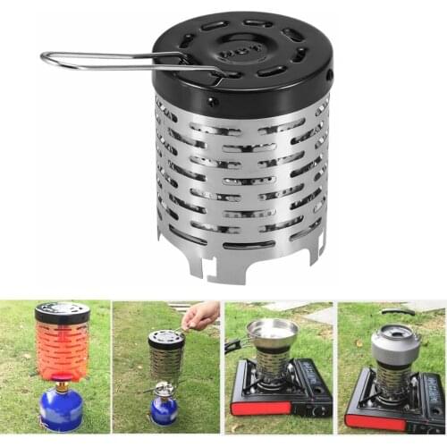 Camping Stove Cover Stainless Steel Outdoor Portable Gas Stove Burner Mini Winter Fall Warmer Equipment Hunting Fishing Tools